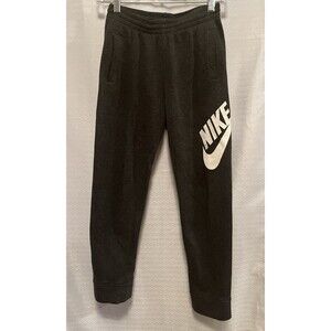 Nike Joggers Fleece Swoosh Taper Sweatpants Boys L Gray Athleisure Streetwear